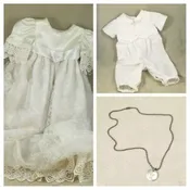 BABY BAPTISM CHRISTENING GOWN, SUIT & NECKLACE