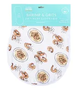 2-in-1 Burp Cloth + Bib: Shrimp & Grits