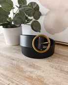 Black Thick Circle Belt