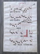 1475–1525 Gregorian Chant Manuscript Leaf on Vellum, Psalm Chant of Supplication