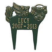 Angel Dog with Green and Gold Finish