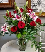 LILIES & ROSES VASE