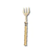 Antique British Bread Fork or Serving Fork with Hallmarks and Carved Twig Handle