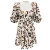 Acler White / Brown Jungle Print Dewey Dress