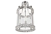ARUNDEL  Nickeled Bronze, Brass And Paneled Glass Four Light Lan