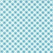 Berry Basket - Trellis - Raspberry - bias plaid of lt. blue,white & dk. blue