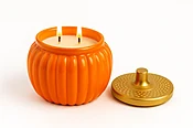 2 Wick - Orange Pumpkin Ceramic Candle — Surroundings by Colin