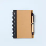 Soft Cover Kraft Spiral Journal With Ballpoint Pen