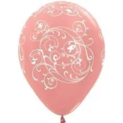 11" Filigree Around Rose Gold Latex Balloons (50ct)