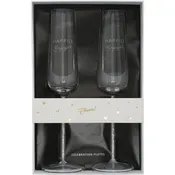 Engaged Gift Boxed 7 oz Glass Toasting Flute Set