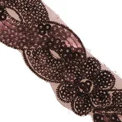 1 1/2" Floral Scroll Sequin Trim : 310142SQ (2 Colors)