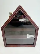 12 Baseball Cherry Wood Display Case for Wall w/ key /rb
