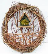 Birdhouse Wreath 36″