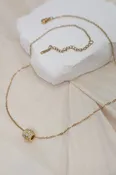 18k Gold Graded Rhinestone Barrel Necklace