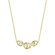 Trio Mariner Link Diamond Necklace | 14K Yellow Gold or White Gold