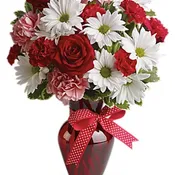 Hugs and Kisses Bouquet with Red Roses