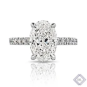 # 1497 Oval with Pave Band &amp;amp; Basket 3ct