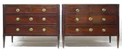An Elegant Pair of Neoclassical Chests with Inset Green Marble Tops