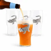 Alligator Beer Pint Glasses - Set of 4
