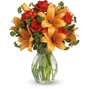 Fiery Lily and Roses