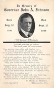 16th Governor Minnesota John A Johnson In Memory Of Vintage Postcard AA108907