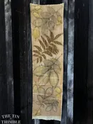 Botanical Printed Table Runner by Sharon Mansfield  - Natural Leaves Printed on USA Produced 100% Wool Fabric - Colorfast & Washable