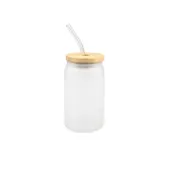 16 oz Frosted Bamboo lid tumbler single wall