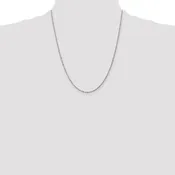 10K White Gold Machine Made Diamond Cut Rope Chain