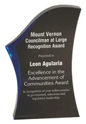 Black Acrylic Award with Blue Accent 179