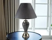 26" Porcelain Lamp, Satin Nickel