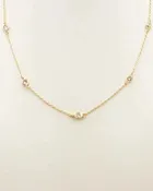 Gold Chain and Glass Crystal Necklace