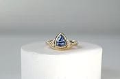 Aura Wave Ring with Blue Triangle Sapphire — TYTIN