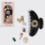KitschPop™️ Curved Claw Clip 7pc Set Vintage - Black
