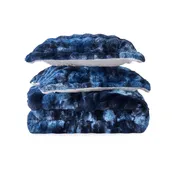 3 Piece Plush Reversible Faux Rabbit Fur Comforter Set