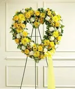 24” YELLOW AND WHITE OPEN HEART