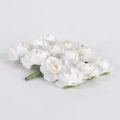 12 Paper Flowers White Paper Rose Flowers (12x12)
