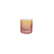 12oz. Ribbed Drinking Glass - Yellow & Pink Ombre