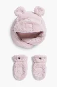 3-piece Baby North Face Bear Trapper Set - Pale Blossom