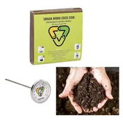 Coco Coir, Castings & Thermometer Bundle | Soil & Worm Bin Starter Mix