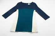Blue and Cream  Mimi Color Block Dress