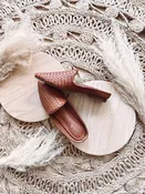 Alaina Brown Woven Mule