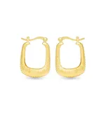 Amanda Blu Angelina Polished Ribbed Square Hoop Gold