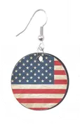American Flag - Round Earring Design