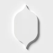 Aspen White Honed Gothic Arabesque Waterjet Marble Tile 4 7/8x8 13/16