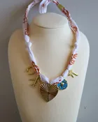 Amor Ivory 5 Charm Bandana Necklace