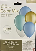 15 - 11" Pastel Blue Latex Balloons Bouquet Inflated Attached with Weight