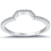 0.15 Carat F-VS1 Custom Curve Matching Diamond Wedding Band Ring 18k White Gold