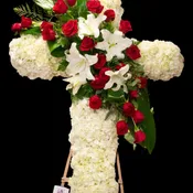 Graceful Cross Funeral Flower Arrangements