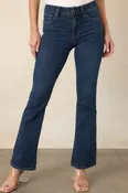 A Fine Example Dark Wash Cotton Denim Slight Flare Jeans