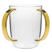 Acrylic Wash Cup With Gold or Silver Handles